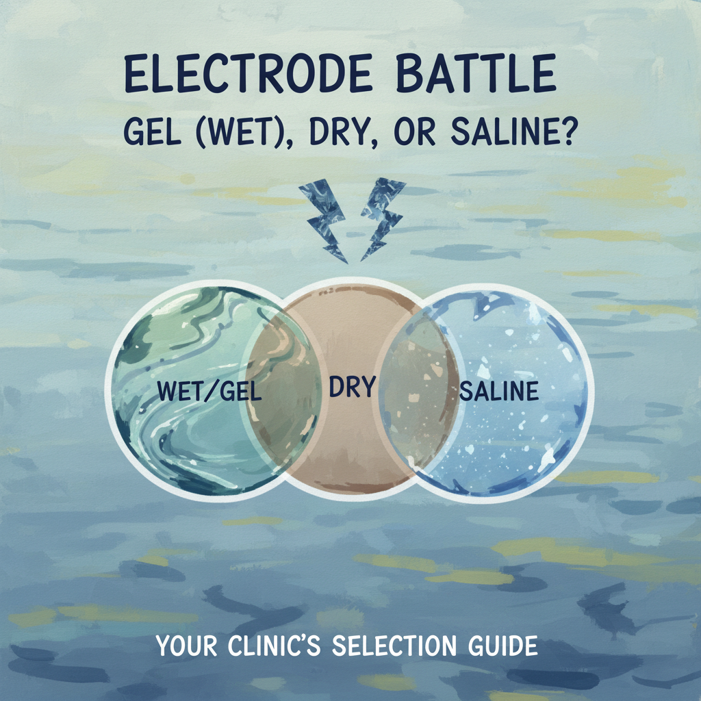 نبرد الکترودها: ژلی (Wet)، خشک (Dry) یا سالین؟ راهنمای انتخاب برای کلینیک شما